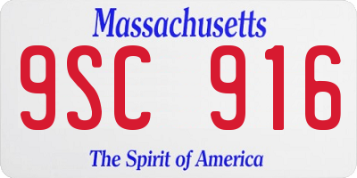 MA license plate 9SC916