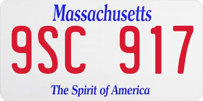 MA license plate 9SC917