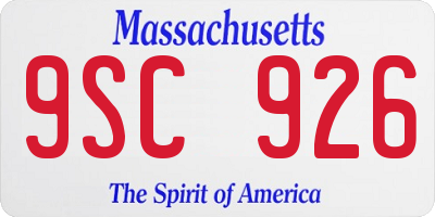 MA license plate 9SC926