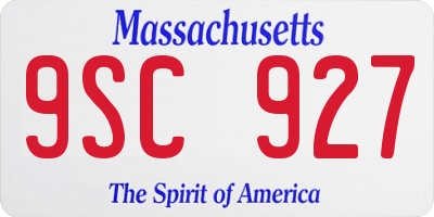 MA license plate 9SC927