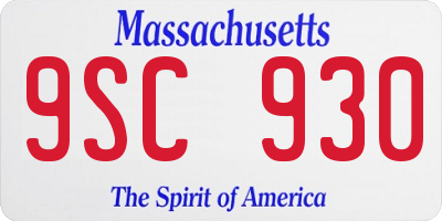 MA license plate 9SC930