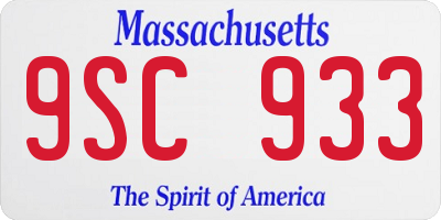 MA license plate 9SC933