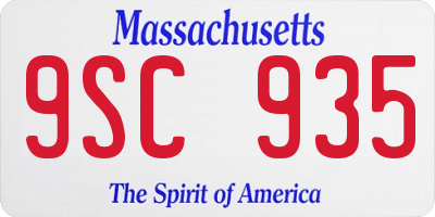 MA license plate 9SC935