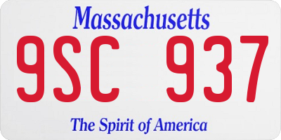 MA license plate 9SC937
