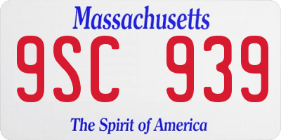 MA license plate 9SC939