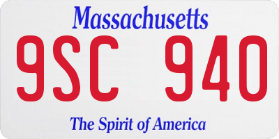 MA license plate 9SC940