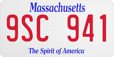 MA license plate 9SC941