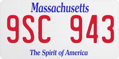 MA license plate 9SC943