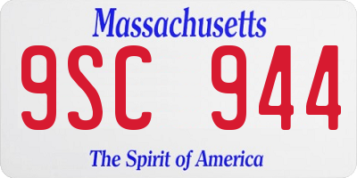 MA license plate 9SC944