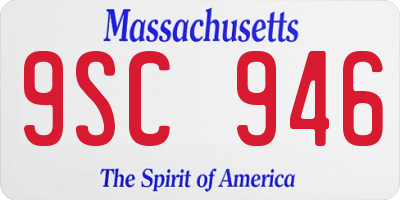 MA license plate 9SC946