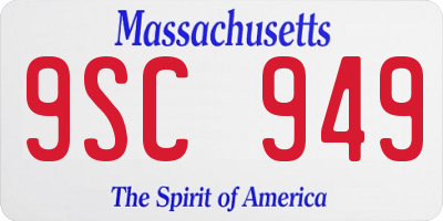 MA license plate 9SC949