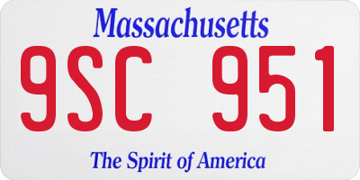 MA license plate 9SC951