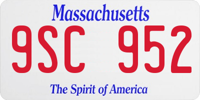 MA license plate 9SC952