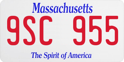 MA license plate 9SC955