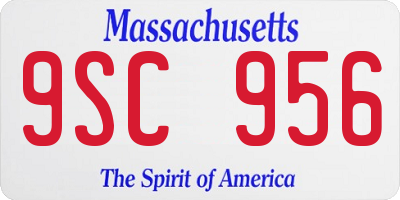 MA license plate 9SC956