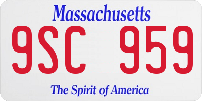 MA license plate 9SC959