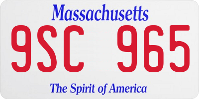 MA license plate 9SC965