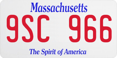 MA license plate 9SC966