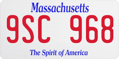 MA license plate 9SC968