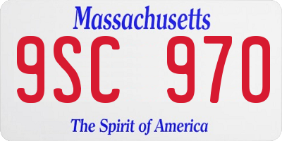 MA license plate 9SC970
