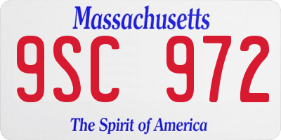 MA license plate 9SC972