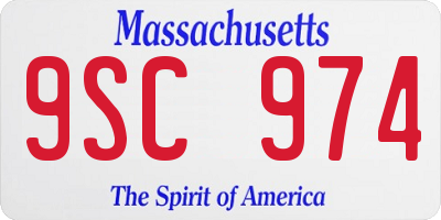 MA license plate 9SC974
