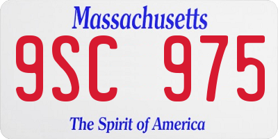 MA license plate 9SC975
