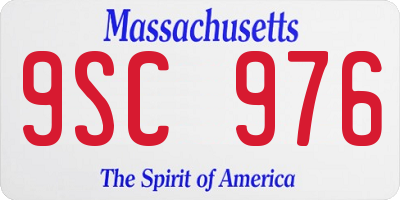 MA license plate 9SC976