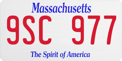 MA license plate 9SC977