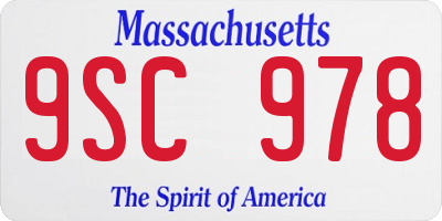 MA license plate 9SC978