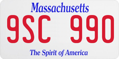 MA license plate 9SC990