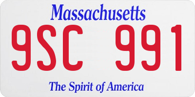 MA license plate 9SC991