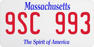 MA license plate 9SC993