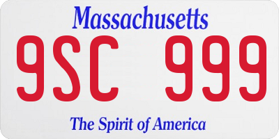 MA license plate 9SC999
