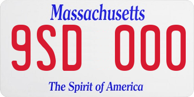 MA license plate 9SD000