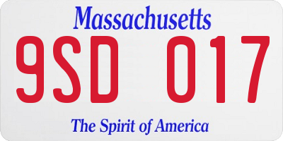 MA license plate 9SD017