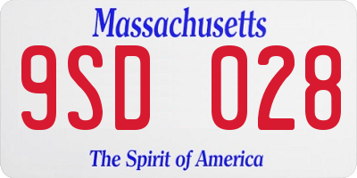 MA license plate 9SD028