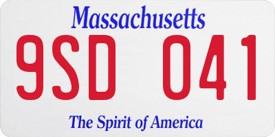 MA license plate 9SD041