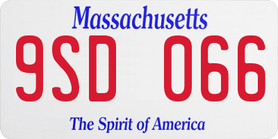 MA license plate 9SD066