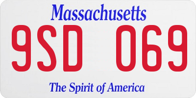 MA license plate 9SD069