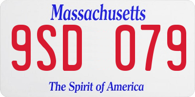 MA license plate 9SD079