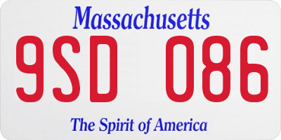 MA license plate 9SD086