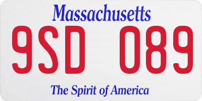 MA license plate 9SD089