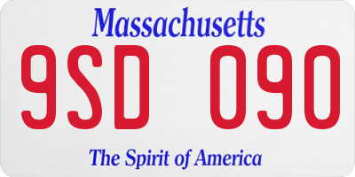 MA license plate 9SD090