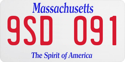 MA license plate 9SD091