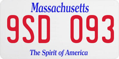 MA license plate 9SD093