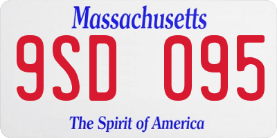 MA license plate 9SD095