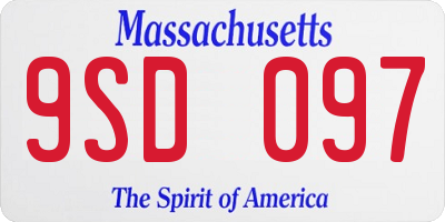 MA license plate 9SD097