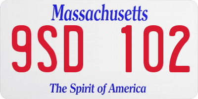 MA license plate 9SD102