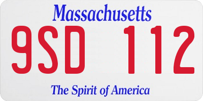 MA license plate 9SD112